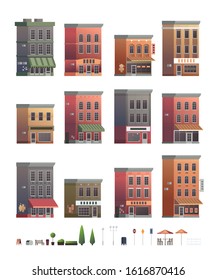 Downtown vector building illustration isolated on background