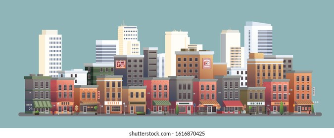 Downtown Vector Building Illustration Isolated On Stock Vector (Royalty ...