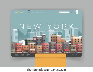 Downtown vector building illustration isolated on background