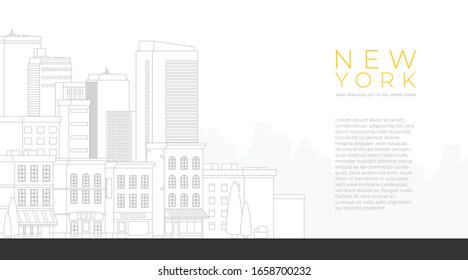 Downtown vector building illustration isolated on background
