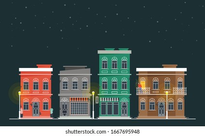Downtown vector building illustration isolated on background