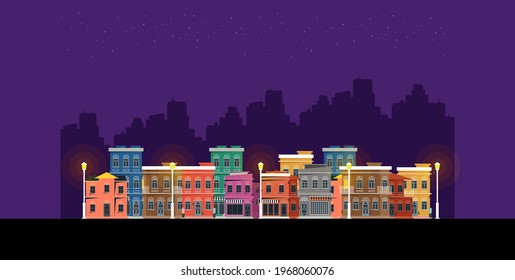 Downtown vector building illustration isolated on background