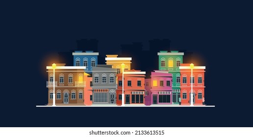 Downtown vector building illustration isolated on background
