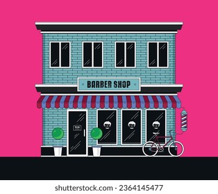 Downtown vector building illustration isolated on background