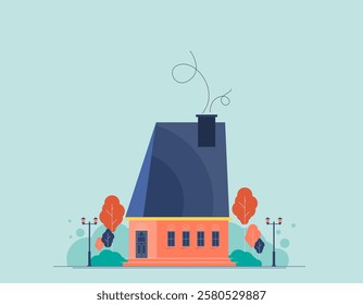 Downtown vector building illustration isolated on background