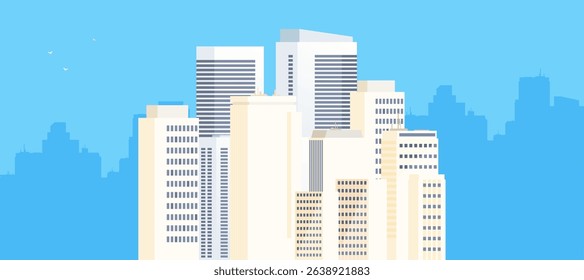 Downtown vector building illustration isolated on background