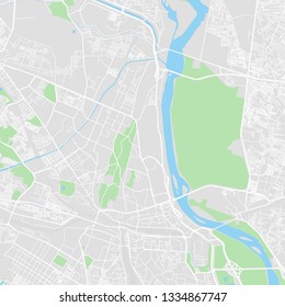 Downtown vector map of Delhi, India. This printable map of Delhi contains lines and classic colored shapes for land mass, parks, water, major and minor roads as such as major rail tracks.