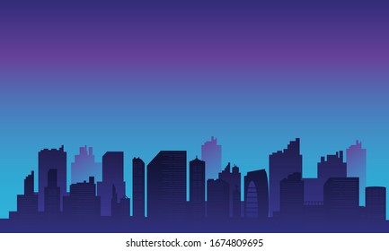 Downtown view with many building tall skycraper.