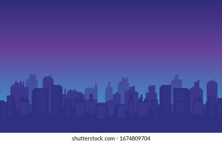 Downtown view with many building tall skycraper.