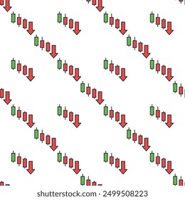 Downtrend Candlestick Chart vector financial charts concept colored seamless pattern