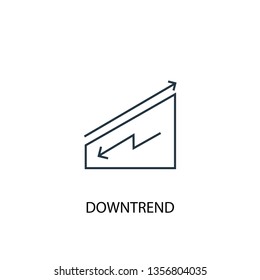 downtrend concept line icon. Simple element illustration. downtrend concept outline symbol design. Can be used for web and mobile UI/UX