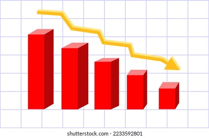 downtrend graphic diagram vector illustration with red color