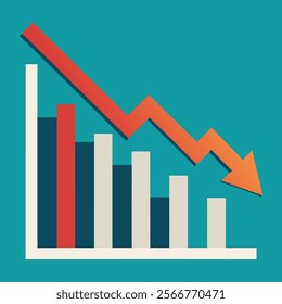 Downward analytical graph showing loss and business decline.