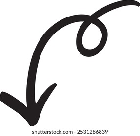 Downward Arrow Descent Vector negro