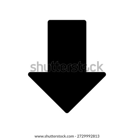 Downward Arrow Icon For Download, Navigation And UI Design