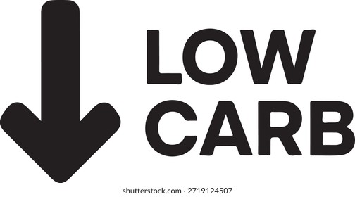 Downward arrow with low carb text direction