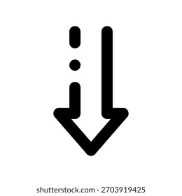 Downward Arrow, Navigation Symbol, Isolated