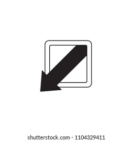 Downward arrow symbol vector icon