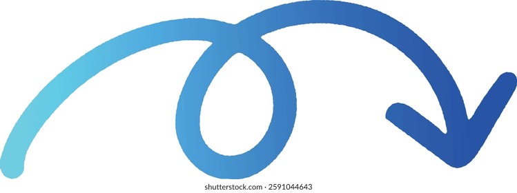 A downward arrow that rotates once (Blue and light blue gradient ver.)