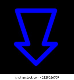 downward arrow vector icon sign symbol. isolated graphic illustration