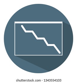 Downward Chart Icon. Business Concept. Schedule. Flat Style. Vector illustration for Design, Web, Infographic.