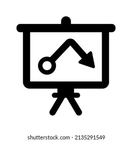 Downward chart icon.report (vector illustration)
