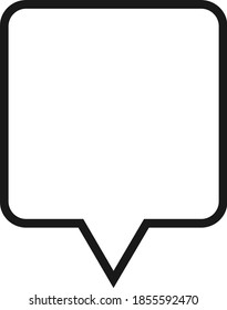 Icono de contorno de burbuja de charla descendente 