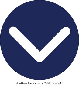 Icono de Ui glifo negro con botón de dirección descendente. Botón de descarga. Diseño de interfaz de usuario. Símbolo de silueta en el espacio blanco. Pictograma sólido para web, móvil. Ilustración vectorial aislada