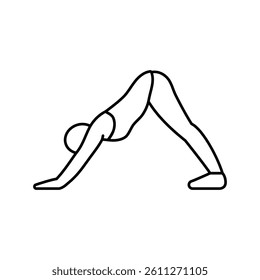 downward facing dog adho mukha svanasana line icon vector. downward facing dog adho mukha svanasana sign. isolated contour symbol black illustration