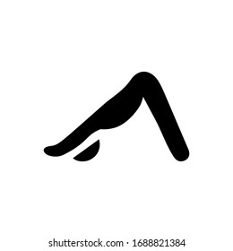 downward facing dog yoga icon. Flat vector graphic in white background.