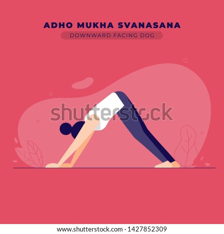 Downward Facing Dog Yoga Pose Illustration