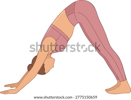 Downward Facing Dog Yoga Pose Fitness Design