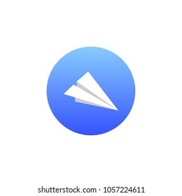 Downward facing paper plane vector illustration