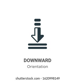 Downward glyph icon vector on white background. Flat vector downward icon symbol sign from modern orientation collection for mobile concept and web apps design.