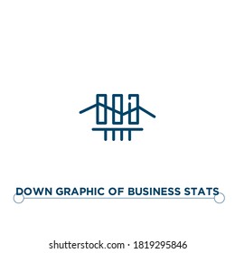 downward graph of business outline stat vector icon. simple element illustration. down graphic of business stats outline icon from editable business concept. can be used for web and mobile
