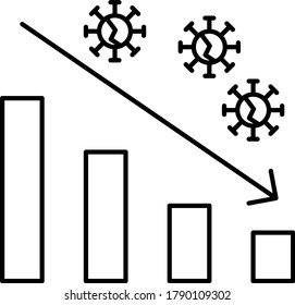 Downward Graph of Coronavirus Patients Concept vector Icon Design, Victory over COVID-19 Symbol on White Background