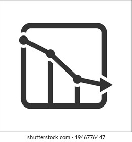 Downward Graph Icon, Vector Graphics