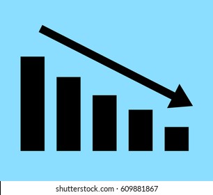 Downward Graph Symbol. Vector Icons For All Projects. 