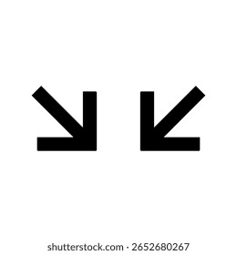 Downward left angle arrow vector set