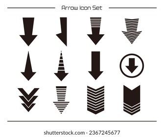 A downward pointer with a triangular arrow.