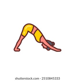 Ícones preenchidos com pose para baixo, ilustração de vetor