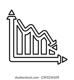 Downward Report Icon In Outline Style