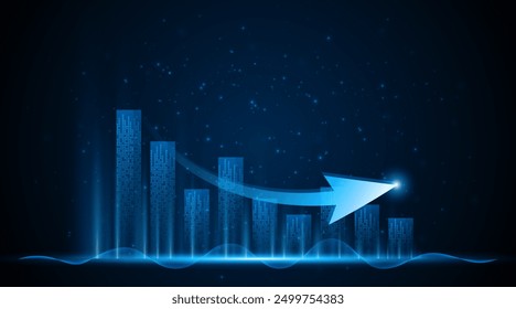 Downward trend of business graph or investment concept with decreasing profits. company downward arrow