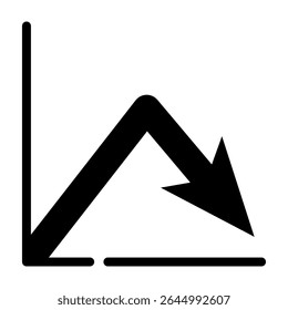 Downward Trend Chart Graph Icon Illustration