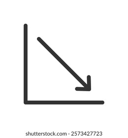 Downward trend line icon. Vector illustration