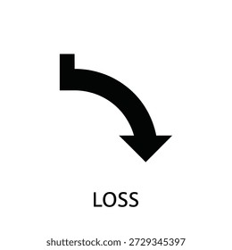 Downward trending loss arrow decline failure business setback financial crisis vector illustration flat design