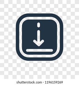 Downward vector icon isolated on transparent background, Downward transparency logo concept