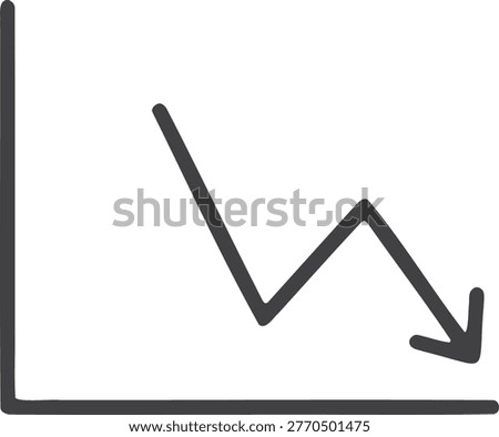 Downward zigzag line indicating bearish market sentiment and loss