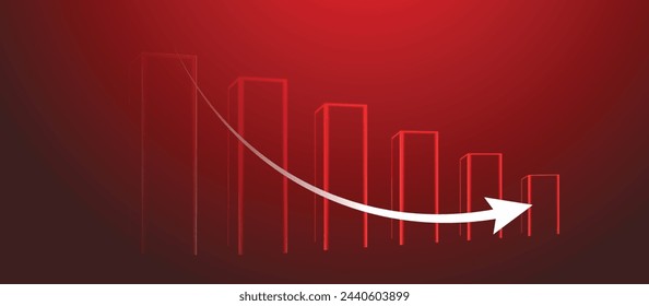 downwards graph business loss graph share market crisis vector illustration 