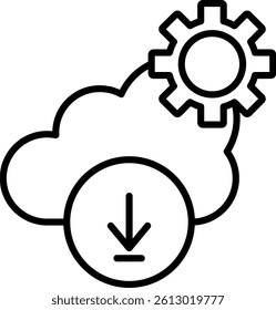 Downwards Line Vector Icon Design